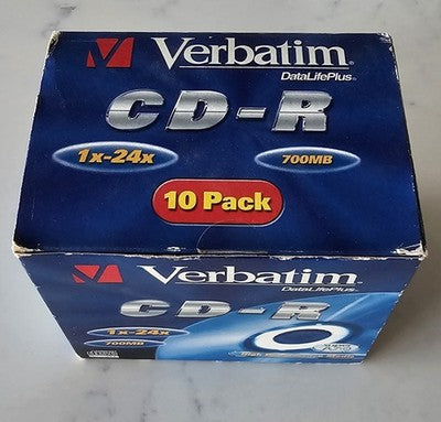 Verbatim DataLifePlus CD-R 700MB 80Min 1x-24x - 10 Pack Brand New Sealed Box