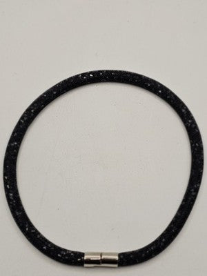 Swarovski Black Stardust Mesh Choker Or Wrap Bracelet Magnetic Clasp