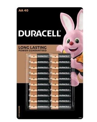 40 Pack Duracell CopperTop Longest Lasting Alkaline Batteries AA Expiry-2035