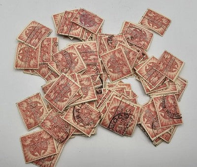 Lot of 170pc's 1945 2 1/2d 'Peace & Victory' Bottom Selvedge Australia Stamps