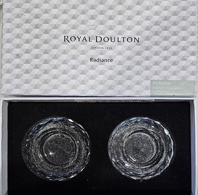 Royal Doulton Radiance Crystal Tealight Candle Holders Set of 2 in Original Box