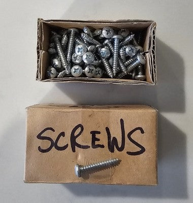 Bulk Lot of 70 Zinc Plated Phillips Pan Head Self-Tapping Wood Screws