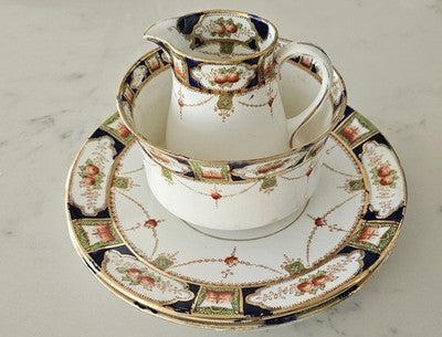Vintage C&E Bone China England "Doronian" Imari Style Milk Jug&Sugar Bowl &Plate