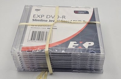 Lot of 9 EXP DVD-R Slimline Jewel Cased Discs 16x Reorder