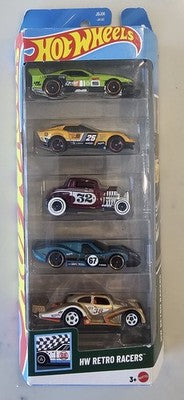 Hot Wheels Retro Racers 5-Pack JBJ86 Ford GT40 MKIV '32 Ford Beetle GT-Scorcher