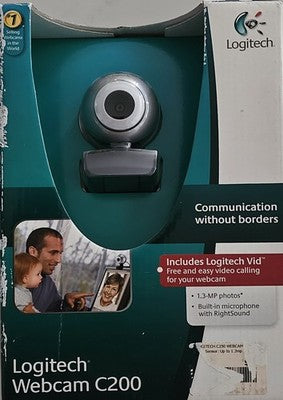 Logitech C200 Webcam - 1.3MP Built-in Mic VGA Sensor