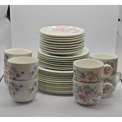 Royal Doulton Vintage Dinner Set - Pink & Blue Floral Pattern (56pc)