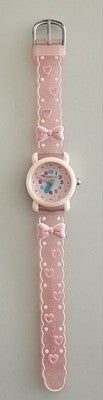 Tick Tock Kids Pink Glitter Hearts & Bows Watch - Japan Movement - 3ATM