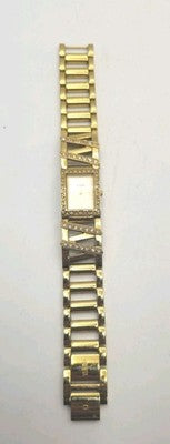GUESS Women's U16520L1 Gold Tone Crystal Rectangular Bracelet Watch