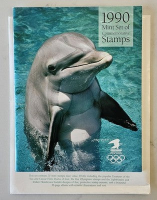 1990 USPS Commemorative Mint Set 37 Stamps Album Mounts Item 8809 New