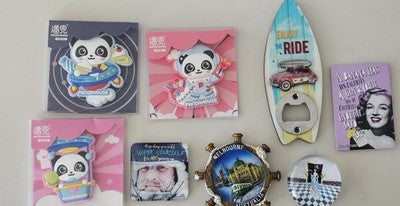 Assorted Decorative Fridge Magnets Collection - Panda House, Melbourne & Vintage