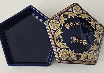 Harry Potter The Wizarding World Chocolate Frog Ceramic Trinket Box Tin 12x12x4c