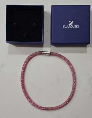 Swarovski Stardust Pink Crystal Deluxe Bracelet Magnetic Clasp With Blue Box