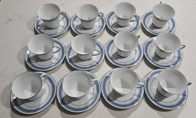 12pc Noritake Contemporary Fine China Cup & Saucer Set Pembroke 2892 Philippine