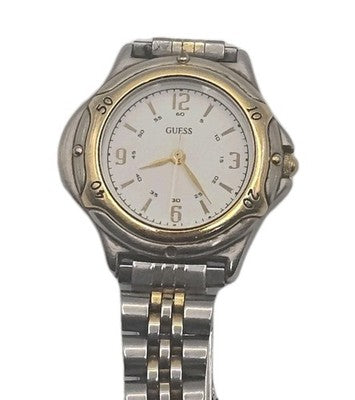Vintage Guess Quartz Watch for Women – Two-Tone Gold & Silver Finish – Working