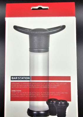 Wine Bottle Vacuum Saver Sealer Preserver Bar Pump with 2 button Stoppers