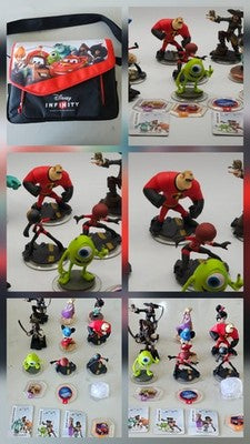 Disney Infinity Figures Mixed Bulk Lot + Carry Bag + disks