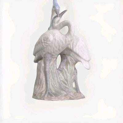 Vintage Lladro Style Porcelain Crane Figurine - 19 cm, Exquisite Condition