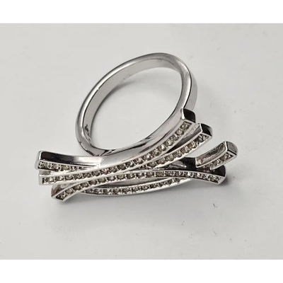 Swarovski Crystal Silver Tone Jewelry Ring (Signed)
