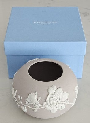Wedgwood Magnolia Blossom  Pale Pink Jasperware Rose Bowl Vase 17cm New with Box