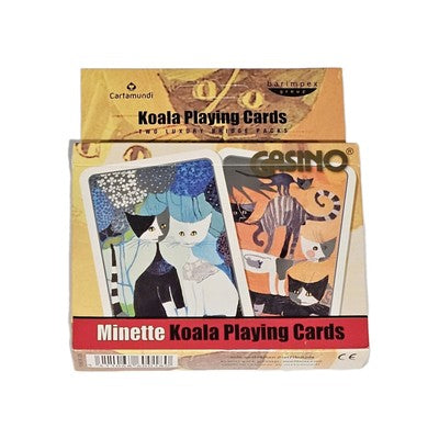 Minette Koala CASINO Double Bridge Packs of Luxury PLAYING CARDS SET -Cartamundi