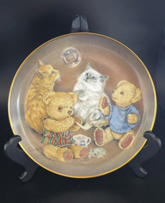 Franklin Mint Purrfection! Plate Nancy Matthews Kitten & Pansies Limited Edition