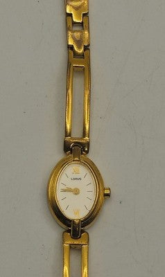 LORUS Gold Tone Oval Women's Quartz Watch Japan Movement 1N00-X025