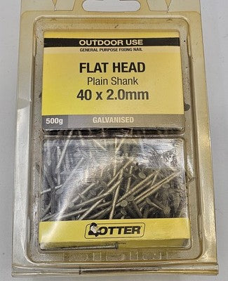 OTTER Flat Head Galvanized Nails 40\text{mm} \times 2.0\text{mm} 500g Fencing