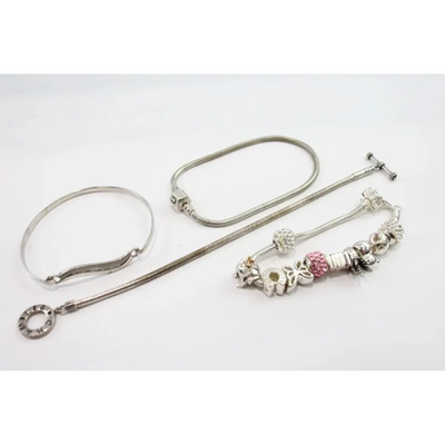 Chamilia Truth Sterling Silver Bracelets Charms Bangle Snake Link x 4 (65g)