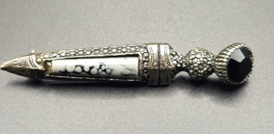 Antique Scottish Silver Dirk Brooch Or Kilt Pin