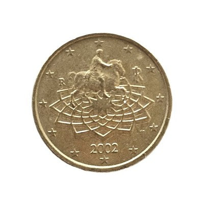 Italy 50 Euro Cent 2002 "Equestrian Statue of Marcus Aurelius" RARE coin Uncircu