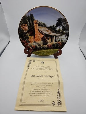 Blundell's Cottage Collector Plate Macquarie Heritage Penny Lyras WITH CERTIFICA