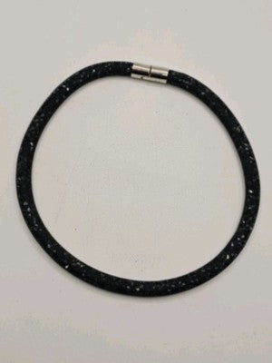 Authentic Swarovski Black Crystal Mesh Magnetic Clasp Necklace
