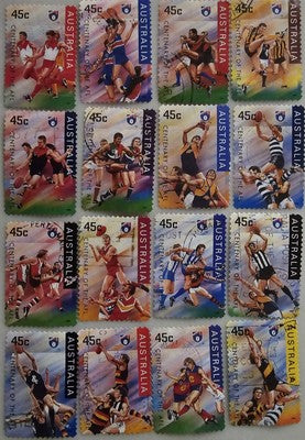 Australia 1996 AFL Football League Sheetlet of 16 x 45c Stamps #0518