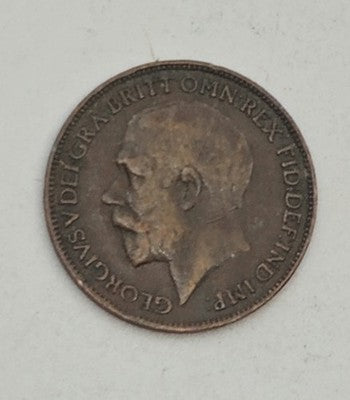 1923 UK George V Bronze Farthing Coin - BRITT: OMN