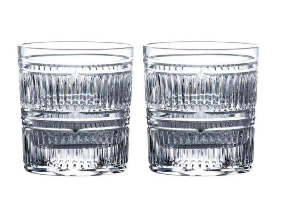 Pair of Royal Doulton Radial Tumbler Crystal Glasses - RRP: $249.00