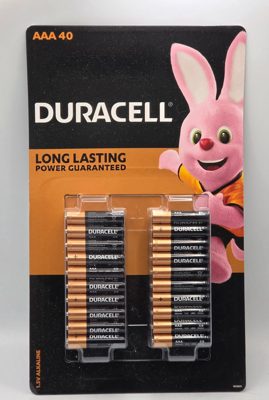 40 Pack Duracell CopperTop Longest Lasting Alkaline Batteries AAA Expiry-2035