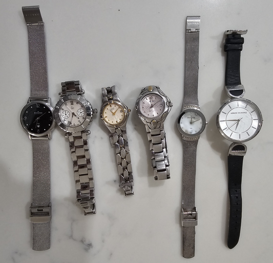 6X Watches Lot – Elite, Skagen, Armani Exchange & Others – Untested, Sold As-Is