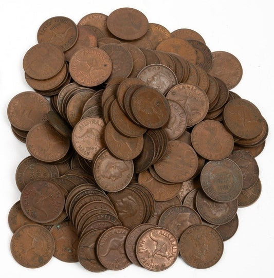 Bulk Lot Australian Half Pennies 1911 - 1960 (160+ Coins) Unsorted
