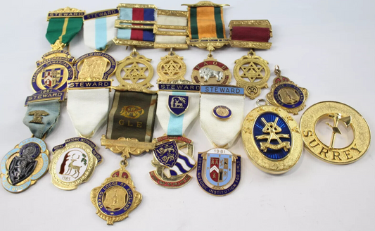Jewels Inc Masonic RAOB Steward Collar Jewel Etc x 14 #0213