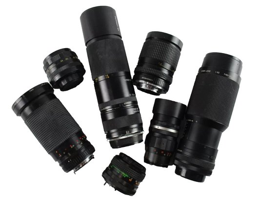 Manual Camera Lenses Inc Sirius, Komura, Tamron, Cosina & Helios, etc. x 7