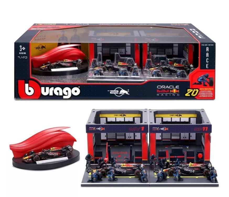 Burago 1:43 Formula One Racing Deluxe Paddock RedBull
