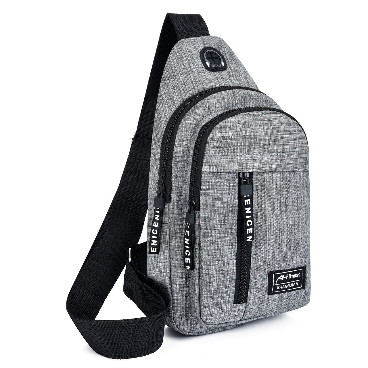 Fashion Lightweight Waterproof Cross Body Bag Medium Capacity Sport Hik- Grey