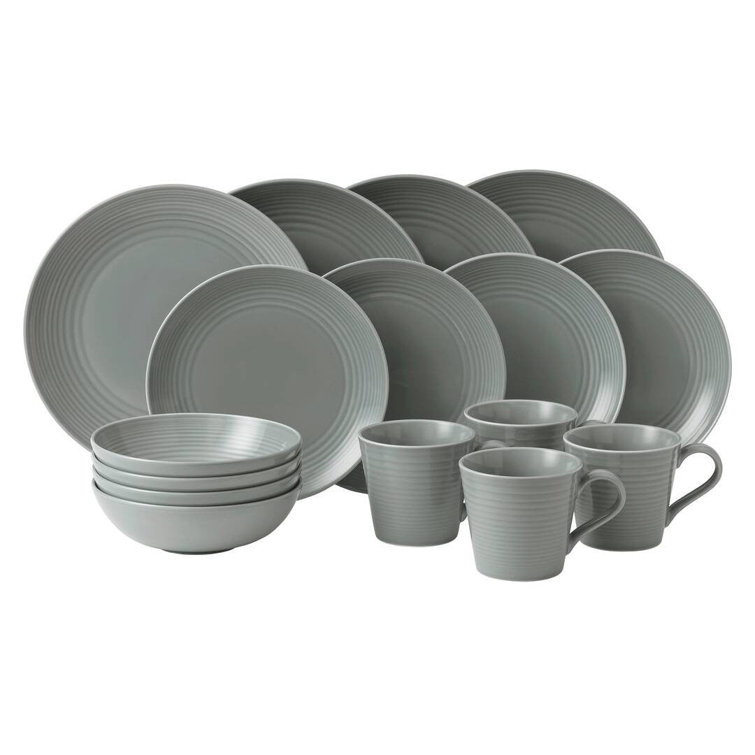 Royal Doulton Gordon Ramsay Maze Dark Grey 16 Piece Dinner Set, Boxed