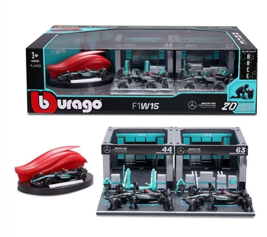 Burago 1:43 Formula One Racing Deluxe Paddock Mercedes