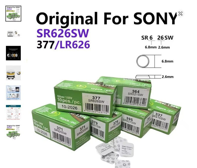 10X SONY SR626SW LR626 AG4 1.55V Batteries LR66 377 377A Alkaline Battery Watch