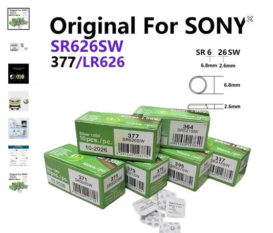 10X SONY SR626SW LR626 AG4 1.55V Batteries LR66 377 377A Alkaline Battery Watch