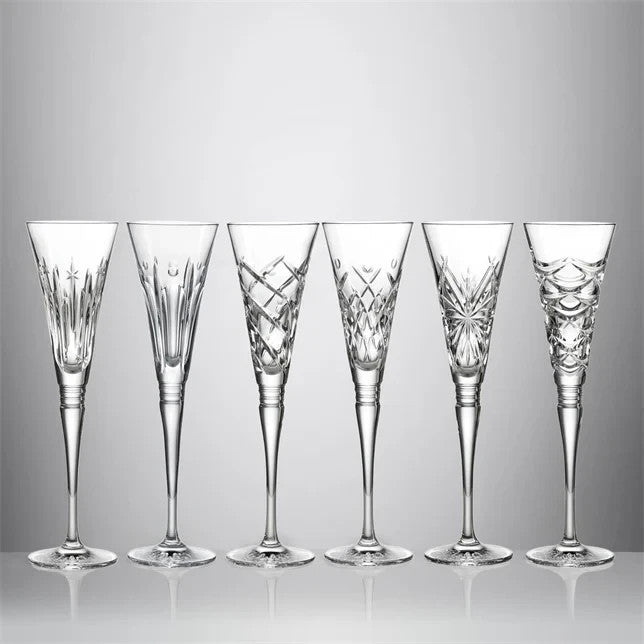 WATERFORD WINTER WONDERS 6PC FLUTE CLEAR SET - NEW IN BOX - RRP: $1890