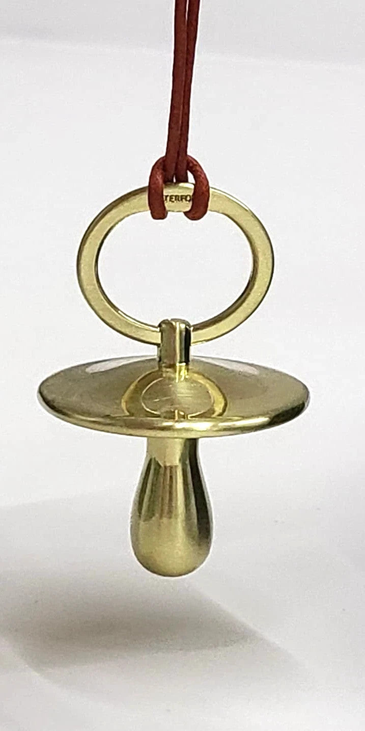 Waterford Christmas Ornament Pacifier Golden Tone 1070351 - New in Box