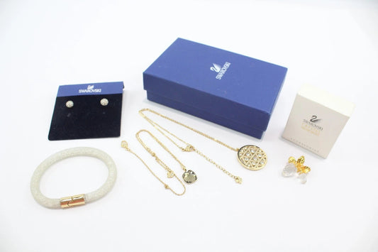 Swarovski Crystal Jewellery Faceted Gold Tone Stardust Signed Branded x 5